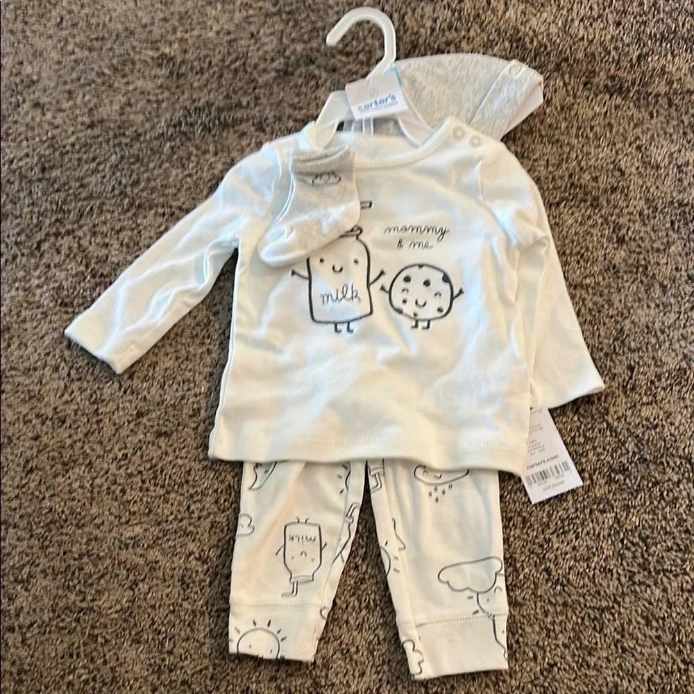 Carter's White Pajama Set Soft Cotton Comfort